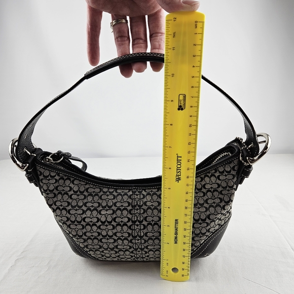 Coach hobo black gray purse with dust bag - Picture 11 of 15